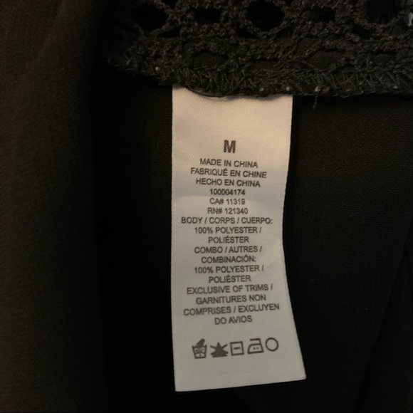 EUC Medium Black Crochet Detailed Dynamite Top - Picture 7 of 7